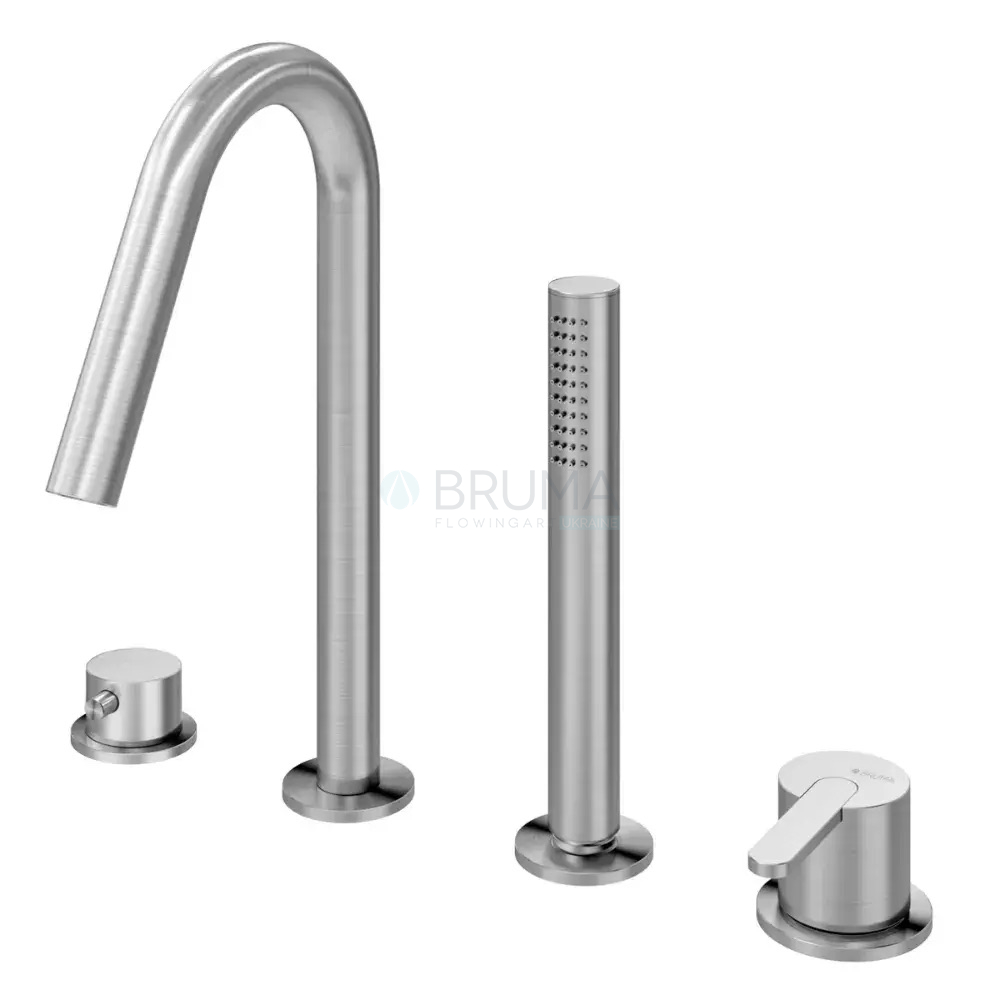 Змішувач на борт ванни, на 4 отвора X-Alpha 186 990 1IS Satin stainless steel