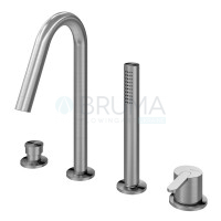 Смеситель на борт ванны, на 4 отверстий X-Alpha 186 990 1IS Satin stainless steel