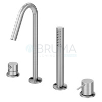 Смеситель на борт ванны, на 4 отверстий тип ручки 2 X-Alpha 186 990 2IS Satin stainless steel
