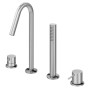 Смеситель на борт ванны, на 4 отверстий тип ручки 2 X-Alpha 186 990 2IS Satin stainless steel