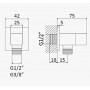 Кутовий кран з підключенням 1/2" - Quadra 126 200 2CR Cromado
