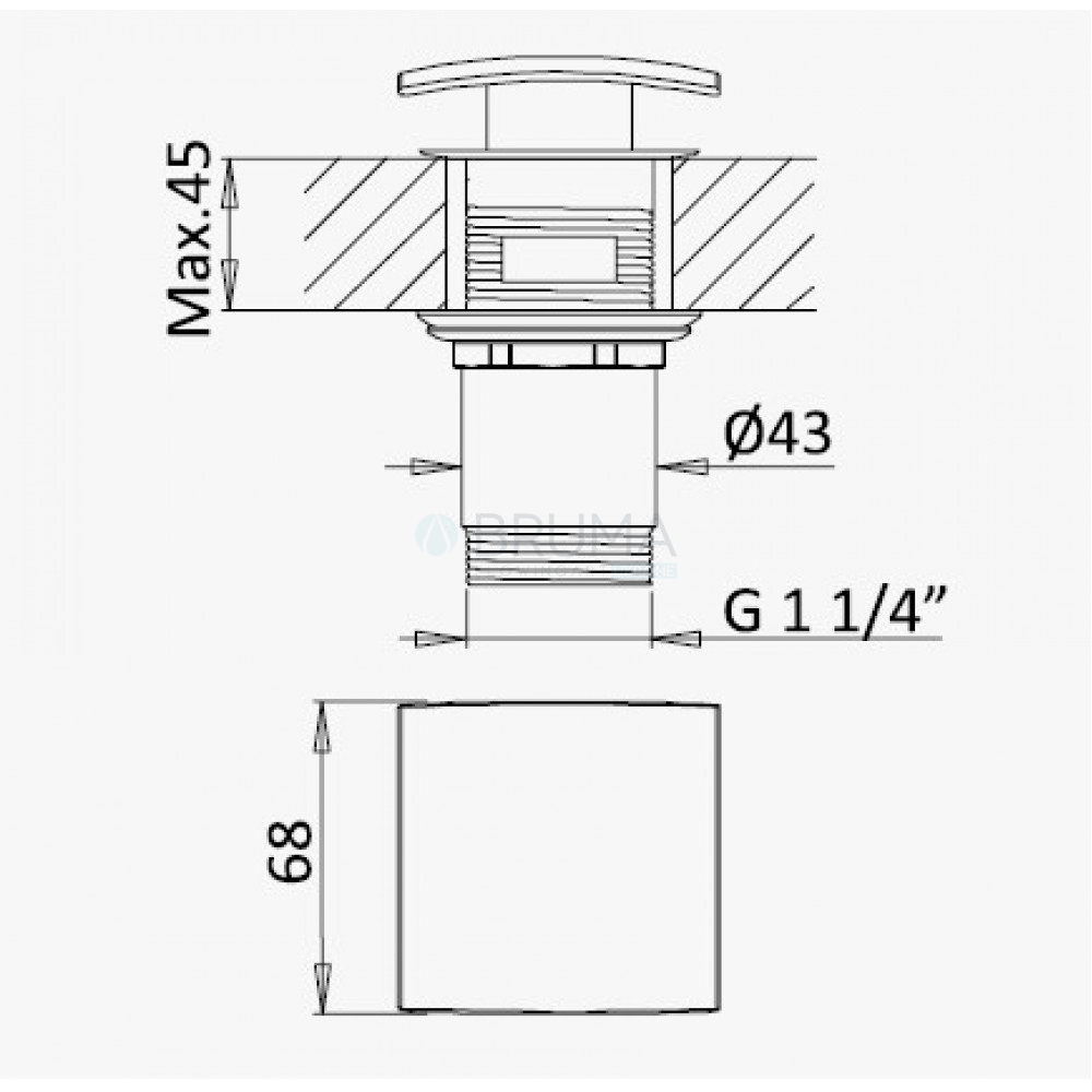 Сливной клапан из латуни push-open 1 1/4 '' - Quadra 139 590 0SS Sunset